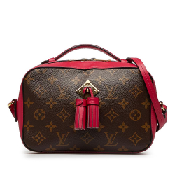 Louis Vuitton AB Louis Vuitton Brown with Pink Dark Pink Monogram Canvas Canvas Monogram Saintonge Spain