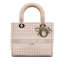 Christian Dior B Dior Pink Light Pink Canvas Fabric Small Houndstooth Lady D-Lite Italy