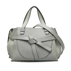 Loewe AB LOEWE Gray Light Gray Calf Leather Mini Gate Top Handle Satchel Spain