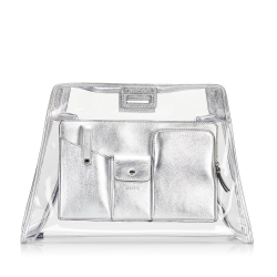 Fendi AB Fendi Silver PVC Plastic Peekaboo Defender Italy