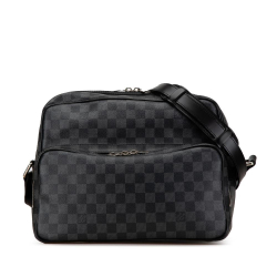 Louis Vuitton B Louis Vuitton Black Damier Canvas Canvas Damier Graphite Sac Leoh France