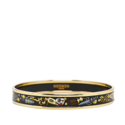 Hermès AB Hermès Black Enamel Other Narrow Cloisonne Bangle 65 France