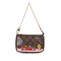 Louis Vuitton Brown Damier Ebene Vivienne in Paris Mini Pochette Accessoires France