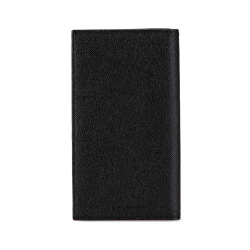 Bvlgari AB Bvlgari Black Calf Leather Bifold Long Wallet Italy