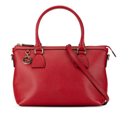 Gucci B Gucci Red Calf Leather Charmy Satchel Italy