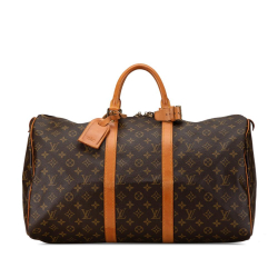 Louis Vuitton B Louis Vuitton Brown Monogram Canvas Canvas Monogram Keepall 50 France