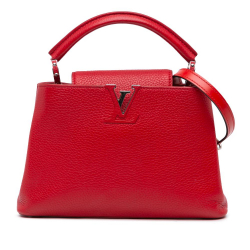 Louis Vuitton AB Louis Vuitton Red Calf Leather Taurillon Capucines BB France