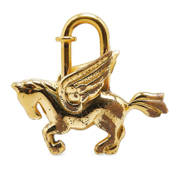 Hermès B Hermès Gold Gold Plated Metal Pegasus Cadena Lock Charm France