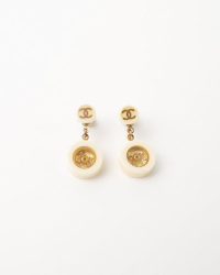 Chanel Coco Button Resin Earrings