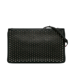 Christian Louboutin B Christian Louboutin Black Calf Leather Studded LoubiPosh Crossbody Italy