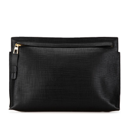 Loewe B LOEWE Black Calf Leather Anagram T Clutch Spain