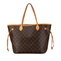 Louis Vuitton B Louis Vuitton Brown Monogram Canvas Canvas Monogram Neverfull MM France