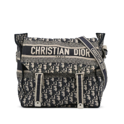 Christian Dior B Dior Blue Navy Canvas Fabric Oblique Diorcamp Italy