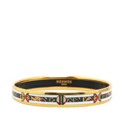 Hermès B Hermès White with Multi Enamel Other Narrow Egyptian Columns Bangle 62 Austria