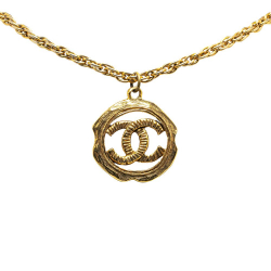 Chanel B Chanel Gold Gold Plated Metal CC Medallion Tote France