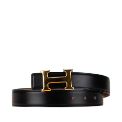 Hermès AB Hermès Black Calf Leather Constance Reversible Belt France