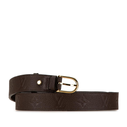 Louis Vuitton AB Louis Vuitton Brown Dark Brown Monogram Empreinte Leather Belt Spain