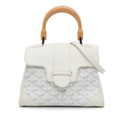 Goyard AB Goyard White Coated Canvas Fabric Mini Goyardine Saigon Souple France