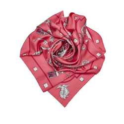 Hermès B Hermès Pink with Multi Silk Fabric Les Cles Scarf France