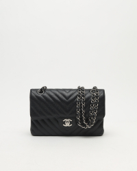 Chanel Small Chevron Caviar Double Flap Bag