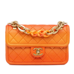 Chanel AB Chanel Orange Caviar Leather Leather Small Quilted Caviar Sunset On The Sea Flap Italy