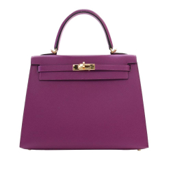 Hermès AB Hermès Purple Calf Leather Epsom Kelly Sellier 25 France