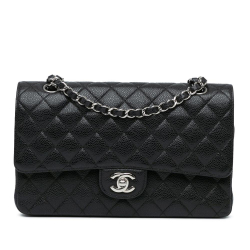 Chanel B Chanel Black Caviar Leather Leather Medium Classic Caviar Double Flap France