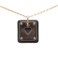 Hermès B Hermès Gold Gold Plated Metal Small and Swift As de Coeur Pendant Necklace France