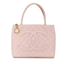 Chanel B Chanel Pink Light Pink Caviar Leather Leather Caviar Medallion Tote France