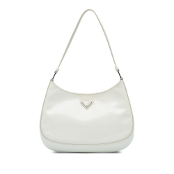 Prada B Prada White Calf Leather Spazzolato Cleo Shoulder Bag Italy