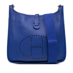 Hermès AB Hermès Blue Dark Blue Calf Leather Clemence Evelyne III GM France