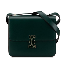 Cartier AB Cartier Green Calf Leather Double C de Cartier Crossbody Italy