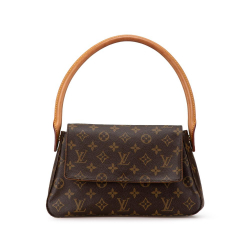 Louis Vuitton B Louis Vuitton Brown Monogram Canvas Canvas Monogram Looping Mini France