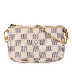 Louis Vuitton B Louis Vuitton White Damier Canvas Canvas Damier Azur Mini Pochette Accessoires France