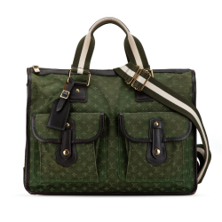 Louis Vuitton AB Louis Vuitton Green Olive Green Canvas Fabric Monogram Mini Lin Sac Mary Kate 48H France