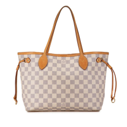 Louis Vuitton B Louis Vuitton White Damier Canvas Canvas Damier Azur Neverfull PM France