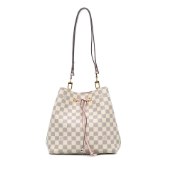 Louis Vuitton AB Louis Vuitton White with Pink Light Pink Damier Canvas Canvas Damier Azur Neonoe MM France