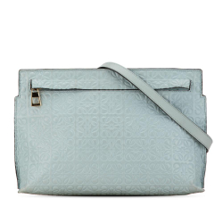 Loewe B LOEWE Blue Light Blue Calf Leather Mini Embossed Anagram Repeat T Crossbody Spain