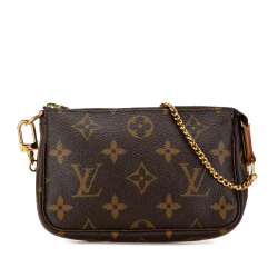 Louis Vuitton B Louis Vuitton Brown Monogram Canvas Canvas Monogram Mini Pochette Accessoires France