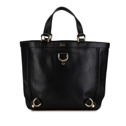 Gucci AB Gucci Black Calf Leather Abbey D Ring Tote Italy