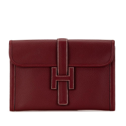 Hermès AB Hermès Red Dark Red Calf Leather Togo Jige PM France