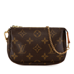 Louis Vuitton AB Louis Vuitton Brown Monogram Canvas Canvas Monogram Mini Pochette Accessoires France