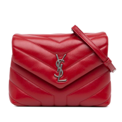 Saint Laurent B Saint Laurent Red Calf Leather Toy skin Loulou Crossbody Italy