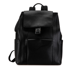 Christian Dior B Dior Black Calf Leather Saddle Backpack Italy