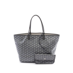 Goyard B Goyard Gray Coated Canvas Fabric Goyardine Saint Louis PM France