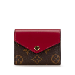 Louis Vuitton AB Louis Vuitton Brown with Red Monogram Canvas Canvas Monogram Zoe Wallet France