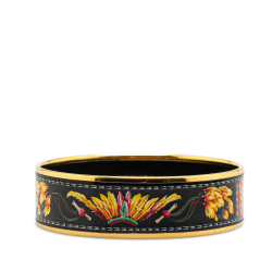 Hermès AB Hermès Black Enamel Other Wide Brazil Feather Bangle 65 Austria