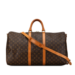 Louis Vuitton B Louis Vuitton Brown Monogram Canvas Canvas Monogram Keepall Bandouliere 55 United States