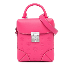 MCM AB MCM Pink Calf Leather Small Visetos Embossed skin Ottomar Soft Berlin Satchel Korea, South