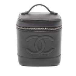 Chanel B Chanel Black Caviar Leather Leather CC Caviar Vanity Case Italy